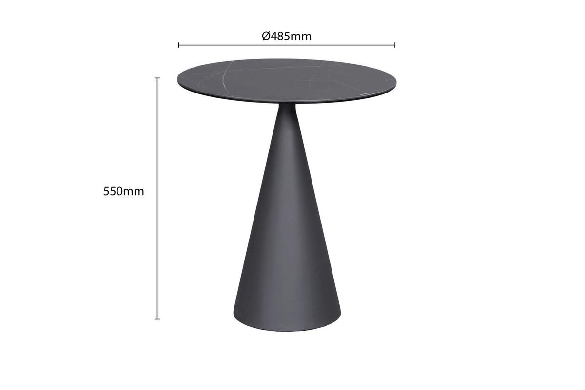 STOLIK BOCZNY TIVOLI 2 -EXKLUSIV- - antracytowy/czarny, Design, metal/szkło (48,5/48,5/55cm) - Dieter Knoll