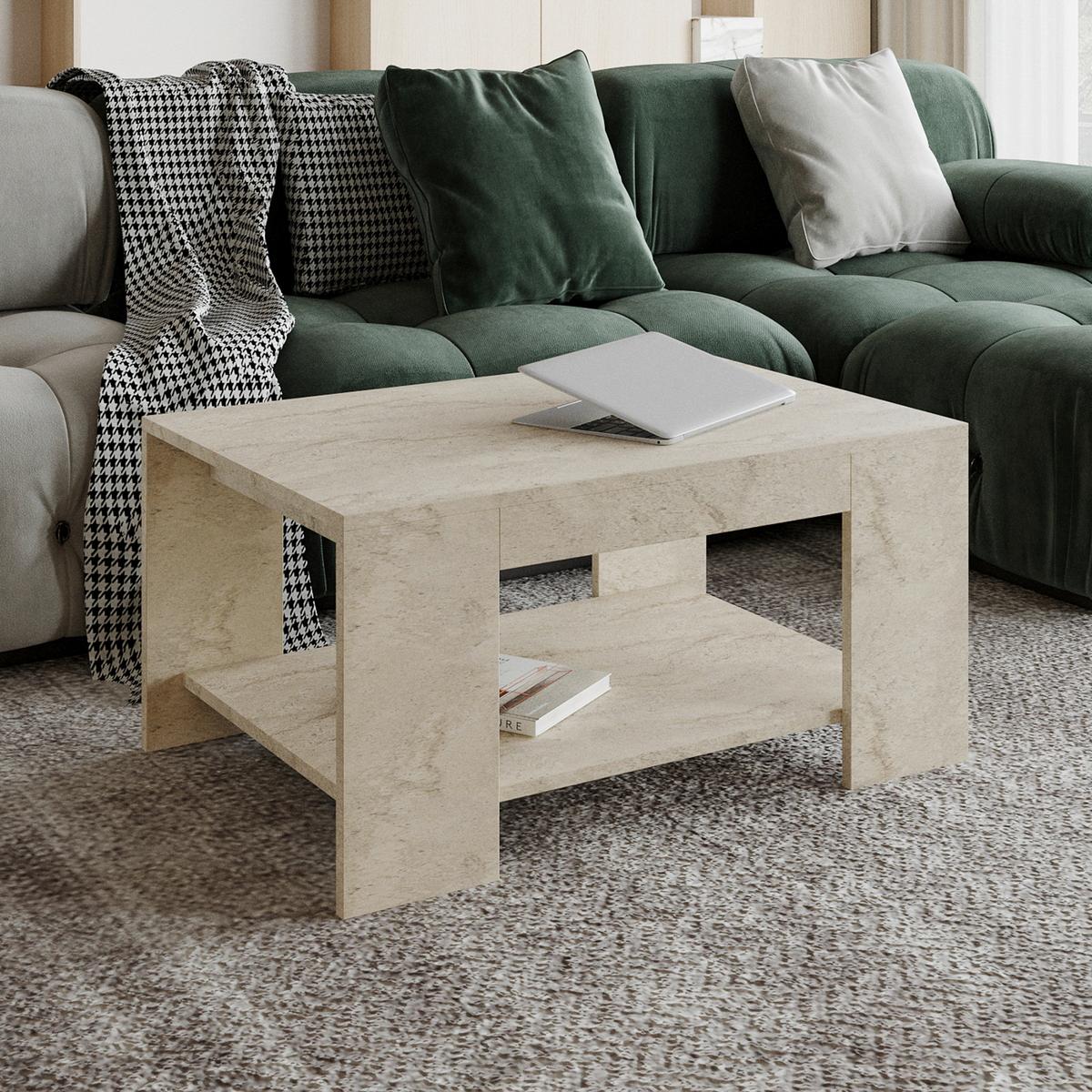 Couchtisch Lina Couchtisch - Beige, Design, Holzwerkstoff (90/60/44cm) - Livetastic