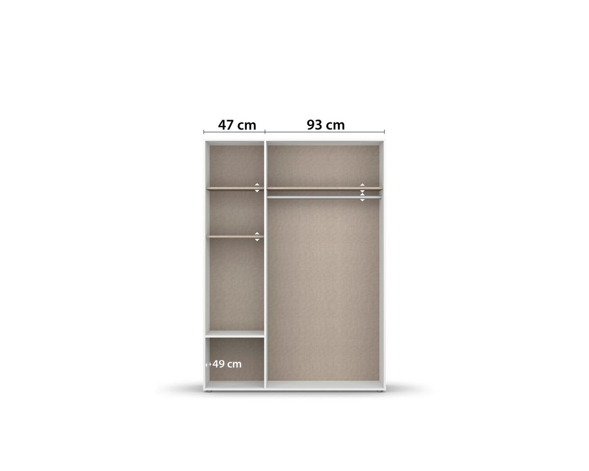 DULAP USI ROTATIVE VOYAGER - alb/stejar Artisan, Modern, material pe bază de lemn (140/194/53cm) - Modern Living