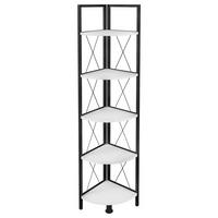 ÉTAGÈRE D'ANGLE INSASI 5 ECKREGAL - noir/blanc, Design, métal/matériau de bois (34/160/34cm) - MID.YOU