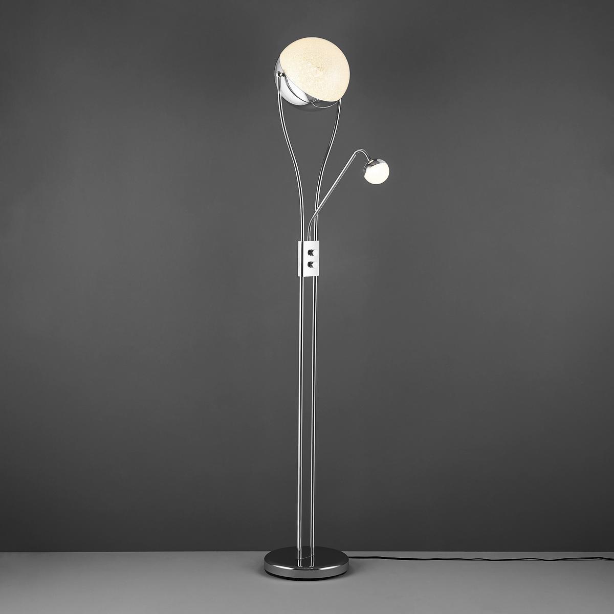 LED-Stehleuchte Chris in Chromfarben max. 22 Watt - Chromfarben, Design, Kunststoff/Metall (30/180cm) - Trio Leuchten