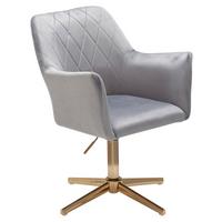 Karosszék Mid.you - világosszürke/aranyszínű, Modern, textil/fém (55/97/55cm) - MID.YOU