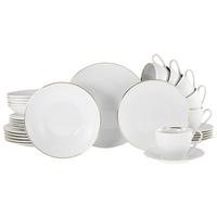 Kombinirani Servis Valencia, 30-Delni - zlate barve/bela, Design, keramika - Creatable