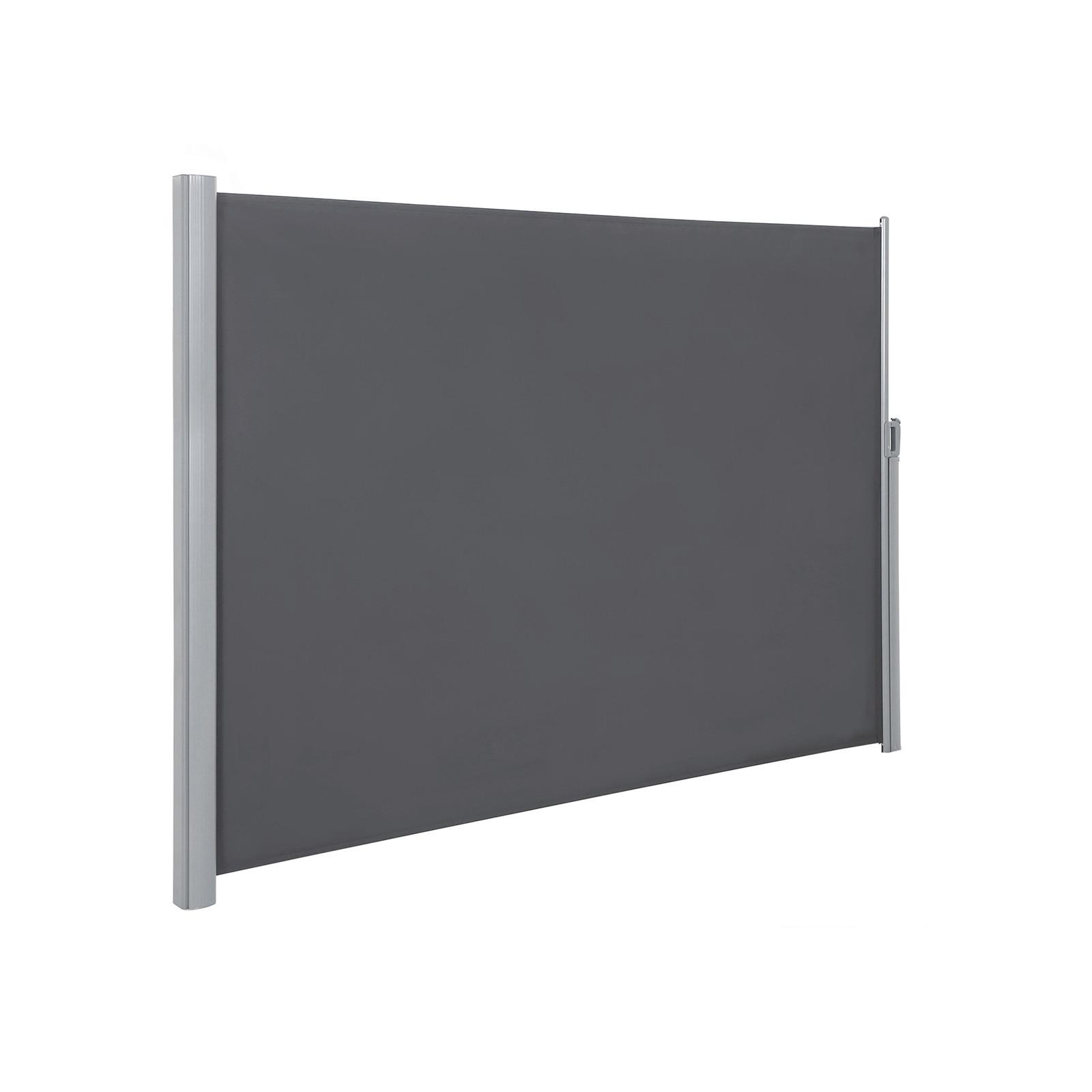 Seitenmarkise rollbar Anthrazit ca. 400x180cm - Anthrazit/Alufarben, Basics, Textil/Metall (400/180cm) - Modante