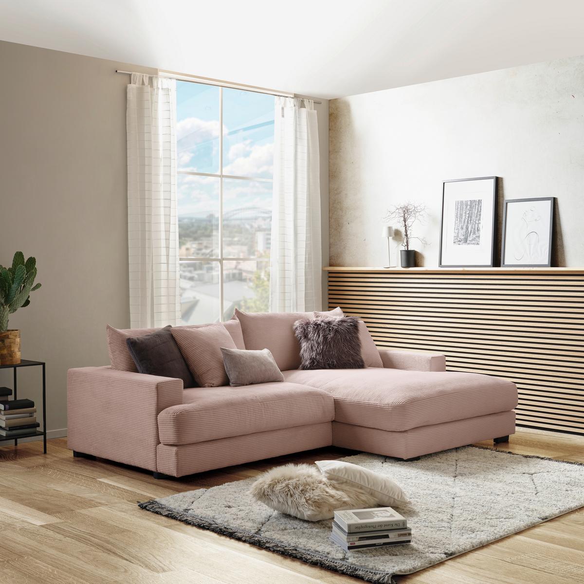 Coltar PELLE - roz, Modern, textil (265/180cm)