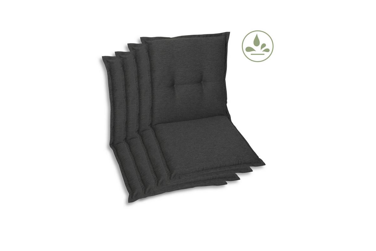 Sesselauflagenset 4-Teilig Anthrazit - Anthrazit, Basics, Textil (50/7/100cm)