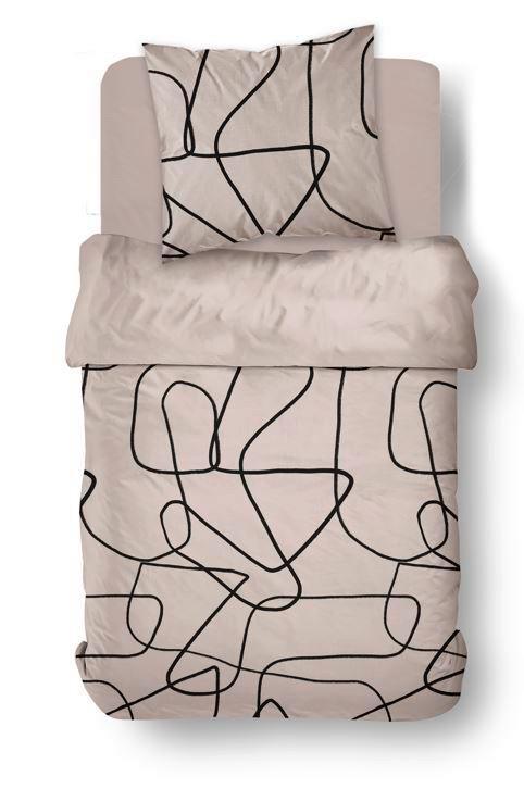 Ágyneműhuzat-garnitúra 3 Részes Sunshine Abstract - barna/fekete, Modern, textil (140/200cm)