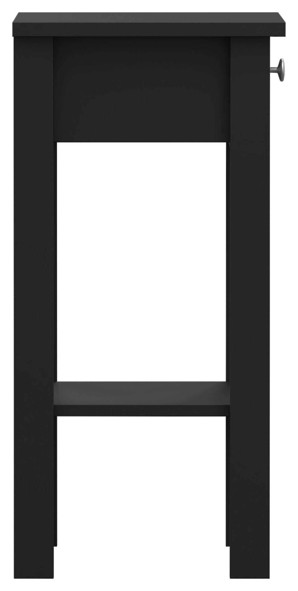 SZAFKA NOCNA MADRID - kolor srebrny/czarny, Modern, materiał drewnopochodny/metal (40/70,1/34,2cm) - MID.YOU