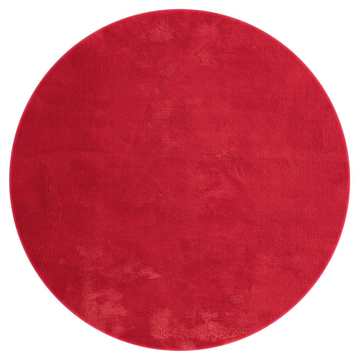 Fellteppich Loft Rot Ø ca. 200cm - Rot, KONVENTIONELL, Textil (200cm)