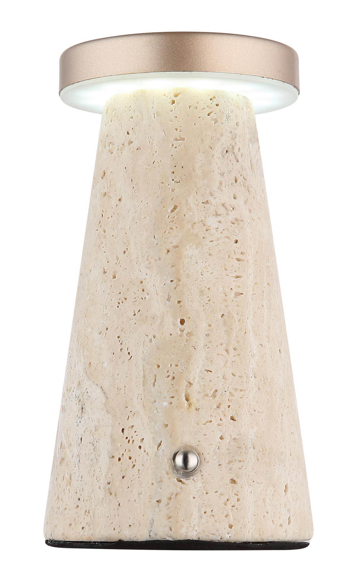 Stolna Punjiva Svjetiljka Adina - bijela/siva, Design, kamen/metal (9/16cm) - Globo