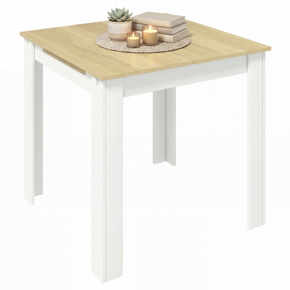 Esstisch Vcm Esstisch "pesoli"80/120x80 - Honigeiche/Weiss, Modern, Holzwerkstoff (80-120/80/75,5cm) - MID.YOU