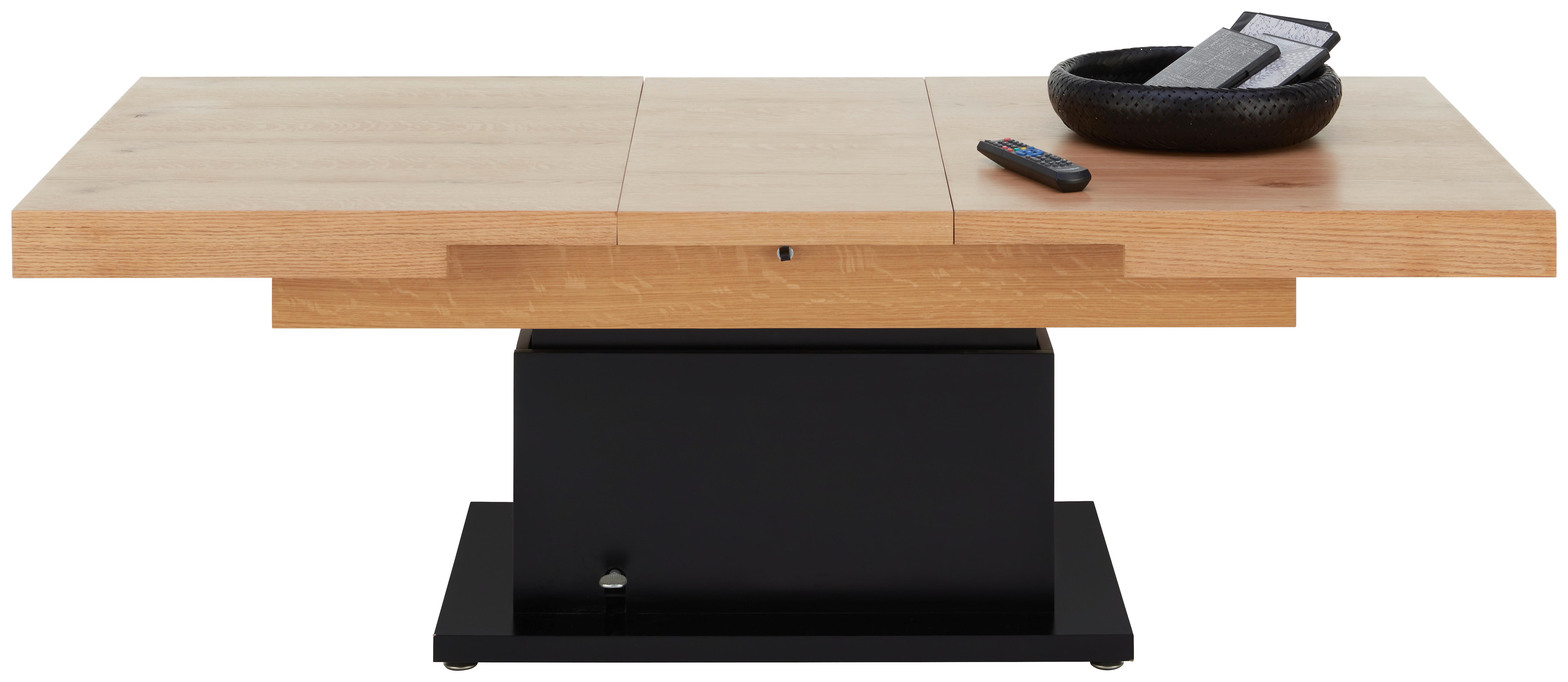 SOFFBORD 2IN1 III - svart/ekfärgad, Modern, metall/trämaterial (133-170/51,5-77,5/80cm) - Mömax
