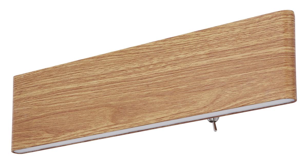 LED-Wandleuchte Siegfried in Braun/Weiß max. 12 Watt - Opal/Braun, Design, Kunststoff/Metall (29,5/4,5cm) - Globo