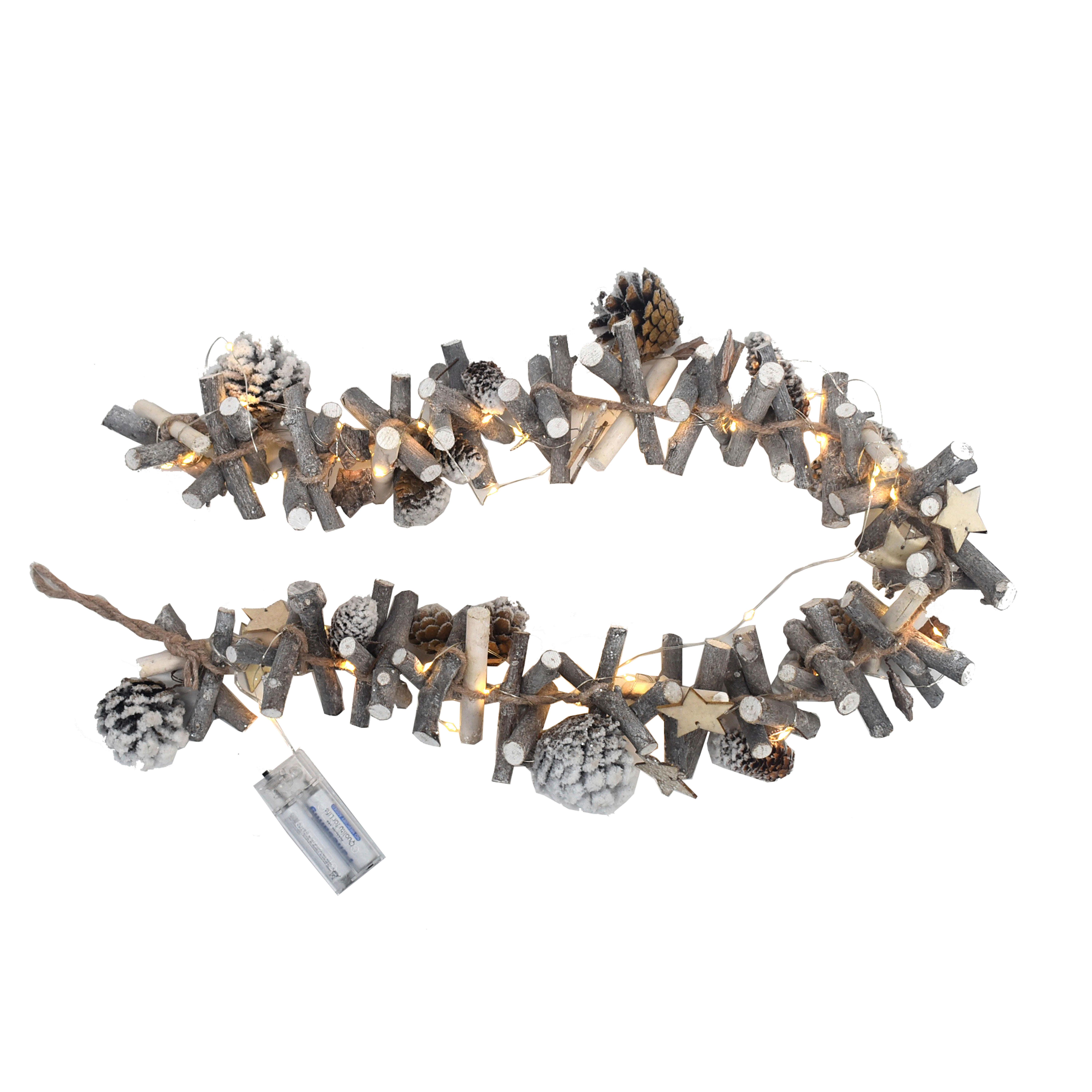 GIRLANDA 23HRL5272 - biały, Lifestyle, materiał drewnopochodny/materiały naturalne (100cm) - X-Mas