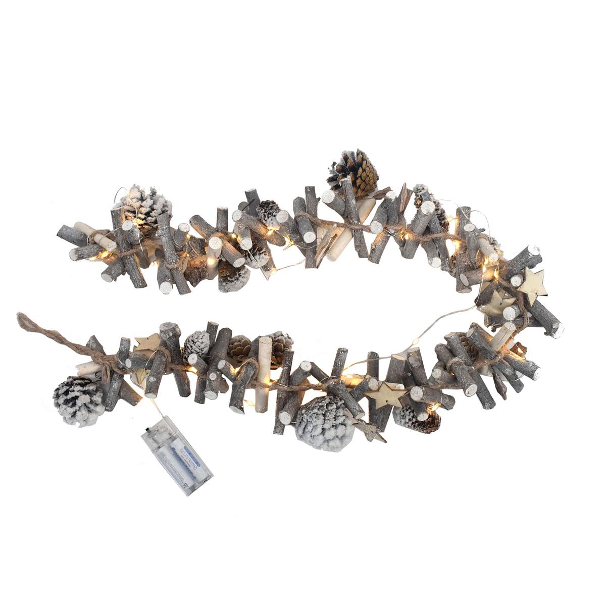 GIRLANDA 23HRL5272 - biały, Lifestyle, materiał drewnopochodny/materiały naturalne (100cm) - X-Mas