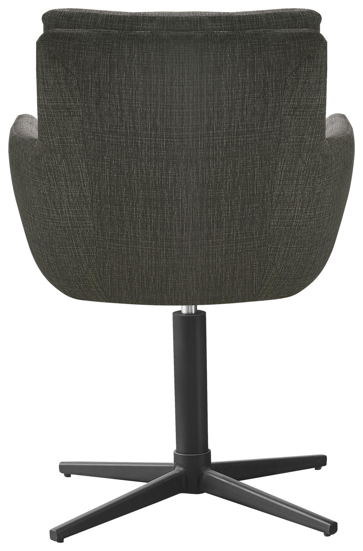 KRZESŁO Z PODŁOKIETNIKAMI INGO - czarny/szary, Design, metal/tkanina (60/88/67cm) - Novel