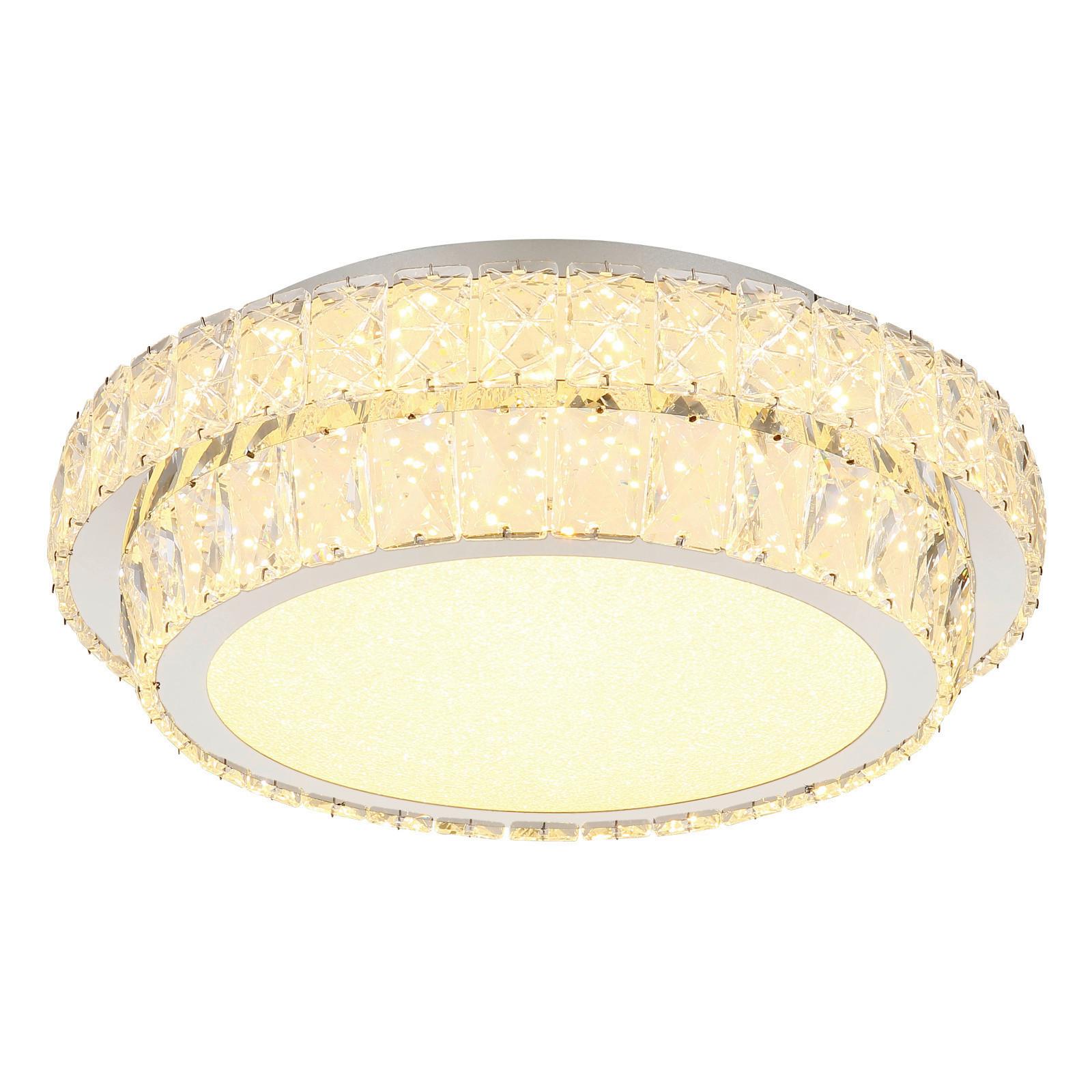 LED-Deckenleuchte Klara Chromfarben/Klar max. 38 Watt - Klar/Chromfarben, KONVENTIONELL, Glas/Kunststoff (40/15.5cm) - Globo