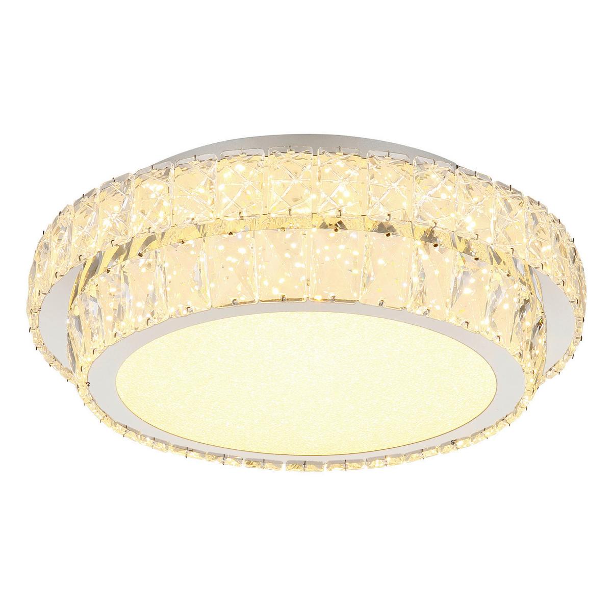 LED-Deckenleuchte Klara Chromfarben/Klar max. 38 Watt - Klar/Chromfarben, KONVENTIONELL, Glas/Kunststoff (40/15.5cm) - Globo