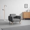RELAXFÅTÖLJ PIA - mörkgrå/naturfärgad, Modern, trä/textil (86/76/75cm) - Bessagi Home
