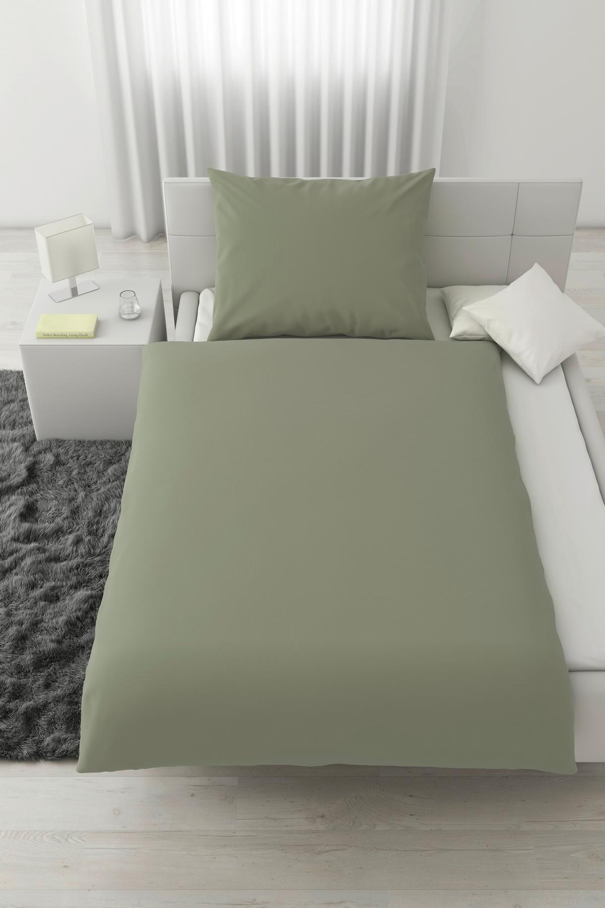 Bettwäsche Iris in Grün ca. 160x210cm - Grün, Modern, Textil (160/210cm) - Modern Living