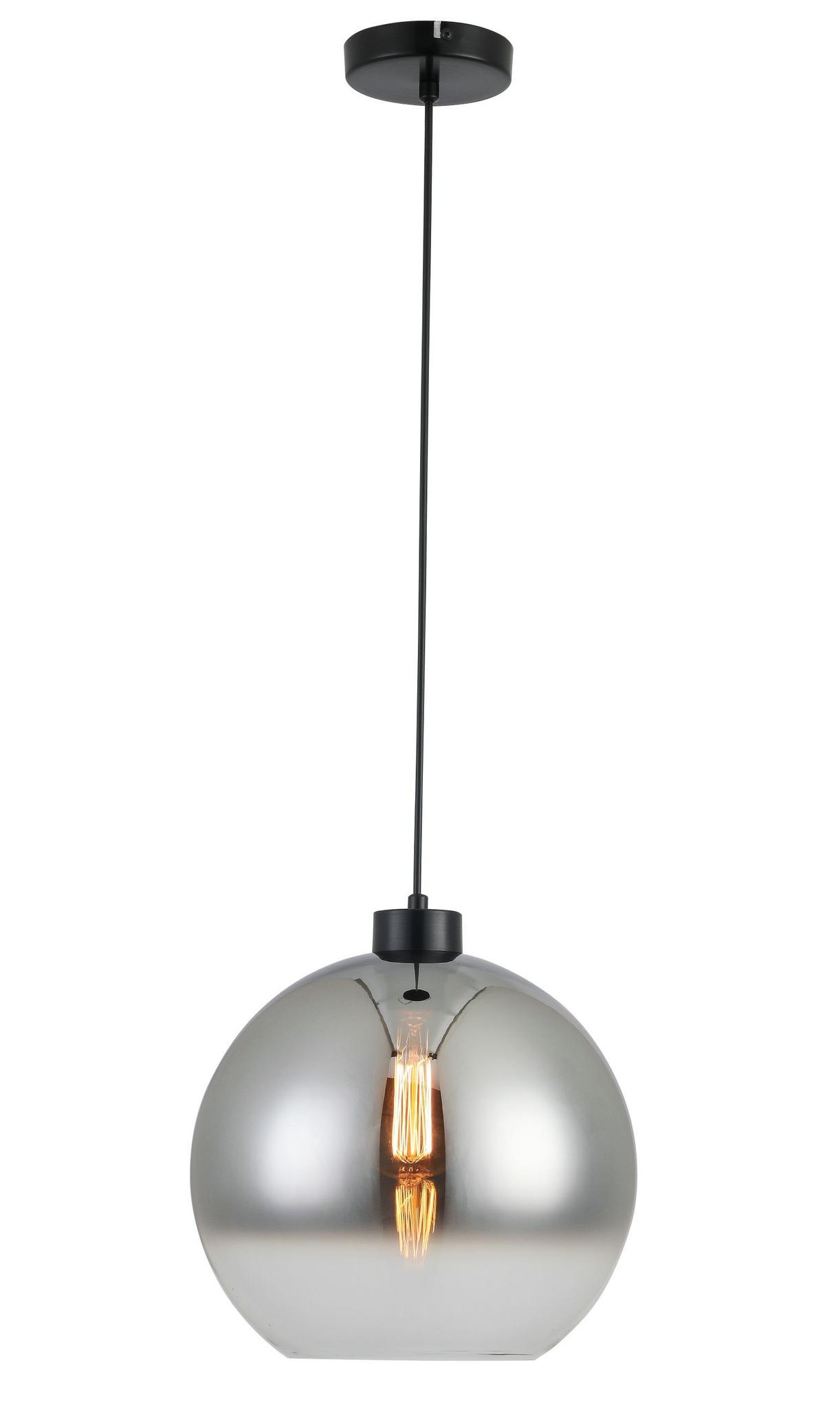 LAMPA WISZĄCA SMOKEY *DK* - antracytowy/kolor chromowy, Lifestyle, metal/szkło (30/120cm) - Dieter Knoll