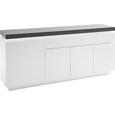 Sideboard Weiß/Betonoptik - Weiß/Grau, MODERN, Holzwerkstoff (175/81/40cm) - Premium Living