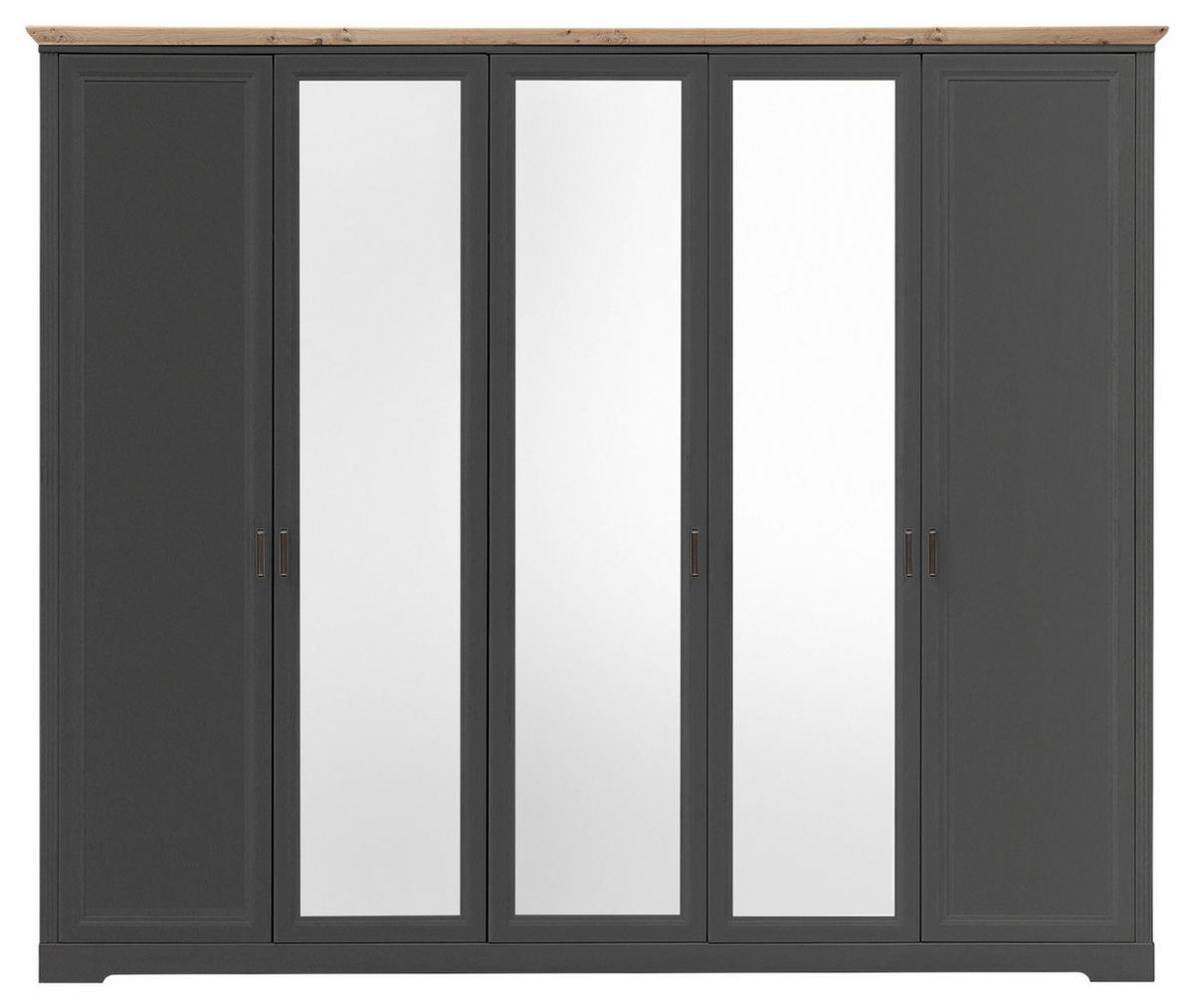 Ormar Sa Klasičnim Vratima Jasmin Ii - boja nikla/grafitno siva, Lajfstajl, metal/pločasti materijal (264/220/64cm) - Zandiara