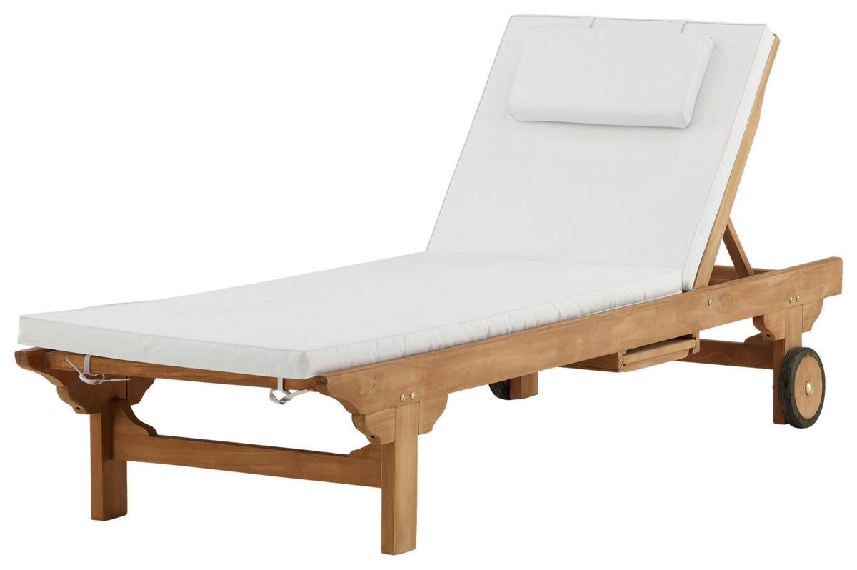 SONNENLIEGE GHANA - Teakfarben, KONVENTIONELL, Holz (200/33/65cm) - Gardenson