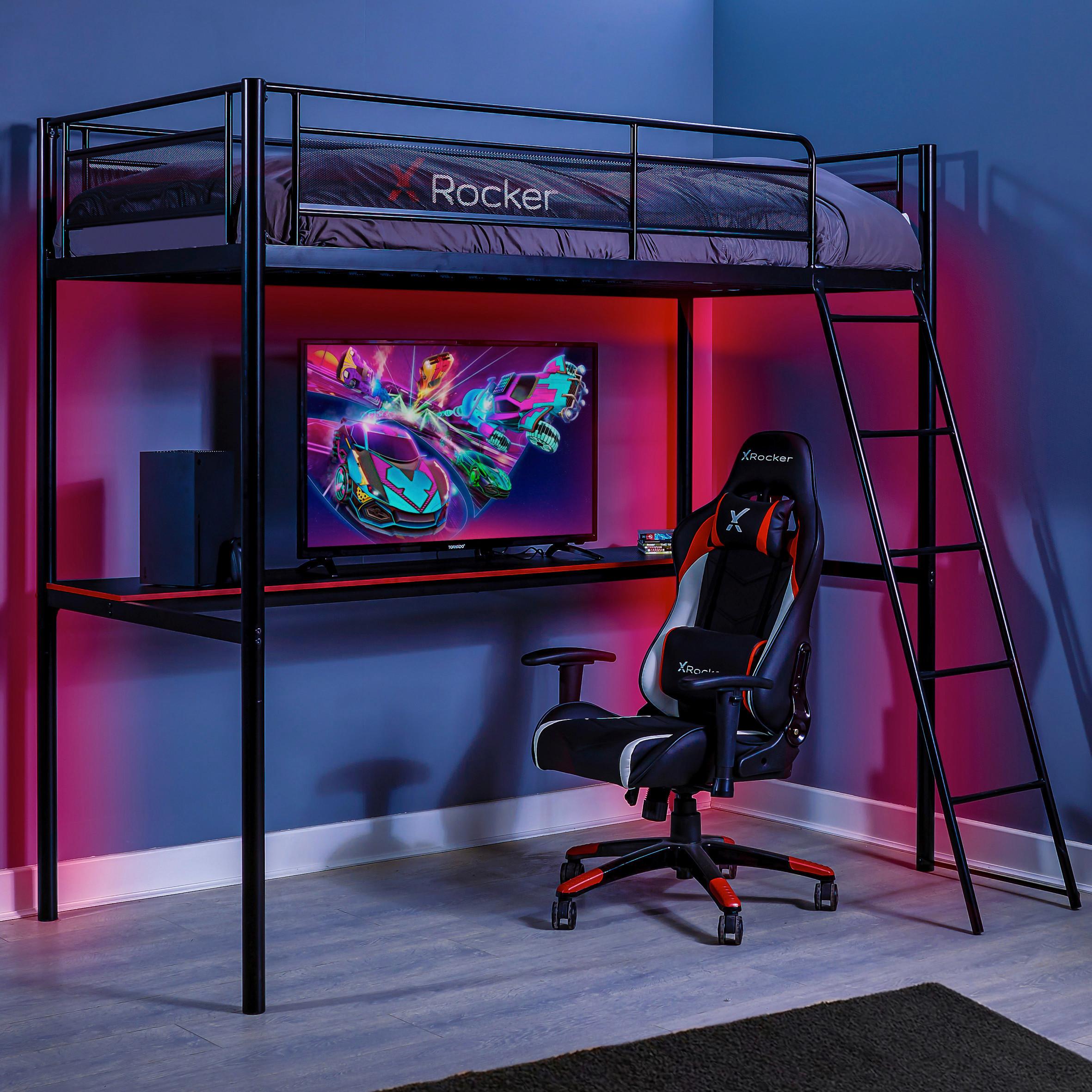 Hochbett HQ High Slepper ca. 90x190cm Schwarz - Schwarz, MODERN, Metall (90/190cm) - X Rocker