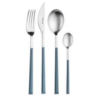 Jedilni Pribor Sushi Pro, 24-Delni - barve nerjavečega jekla/svetlo modra, Basics, kovina/umetna masa - Pintinox