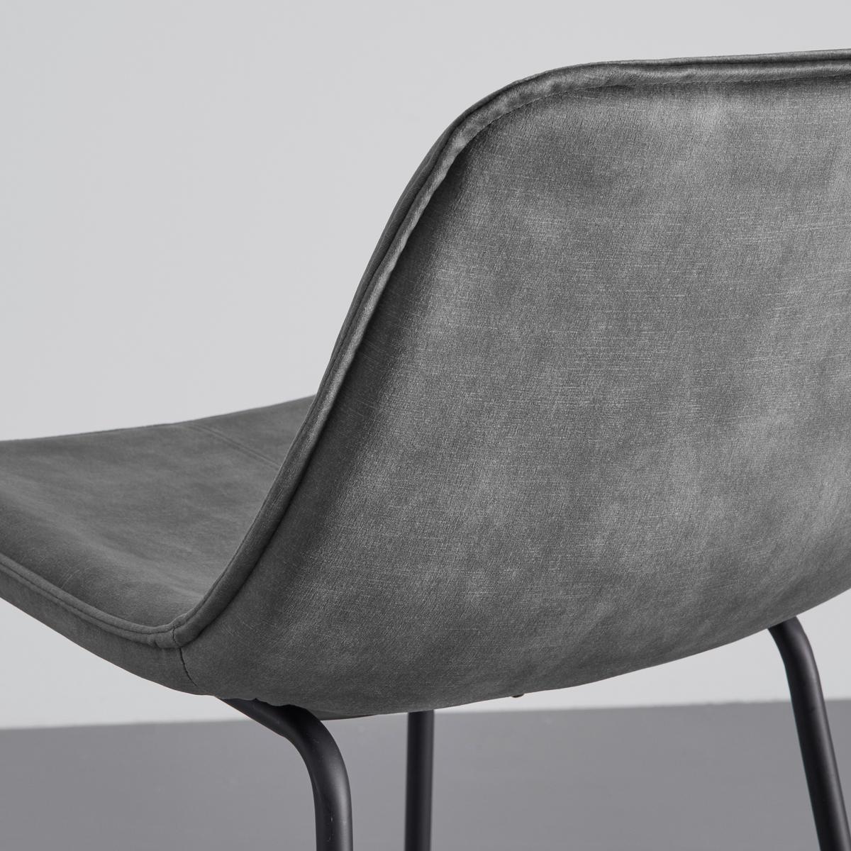 Barhocker Nery Grau Samt Gepolstert - Schwarz/Grau, MODERN, Holz/Textil (48/103,2/57cm) - Bessagi Home