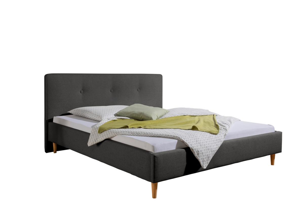 Polsterbett Slade Anthrazit ca. 180x200 cm - Anthrazit/Naturfarben, MODERN, Holz/Textil (180/200cm) - Livetastic
