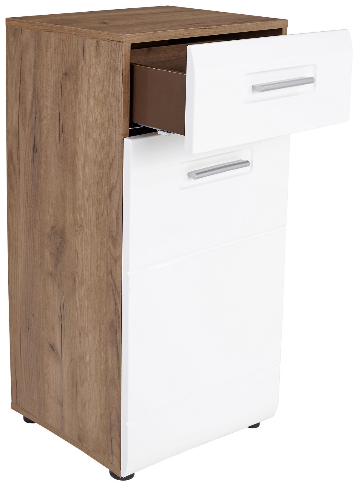 Komoda Avensis New - črna/barve hrasta, Konvencionalno, umetna masa/leseni material (45/85,4/37cm) - Mömax