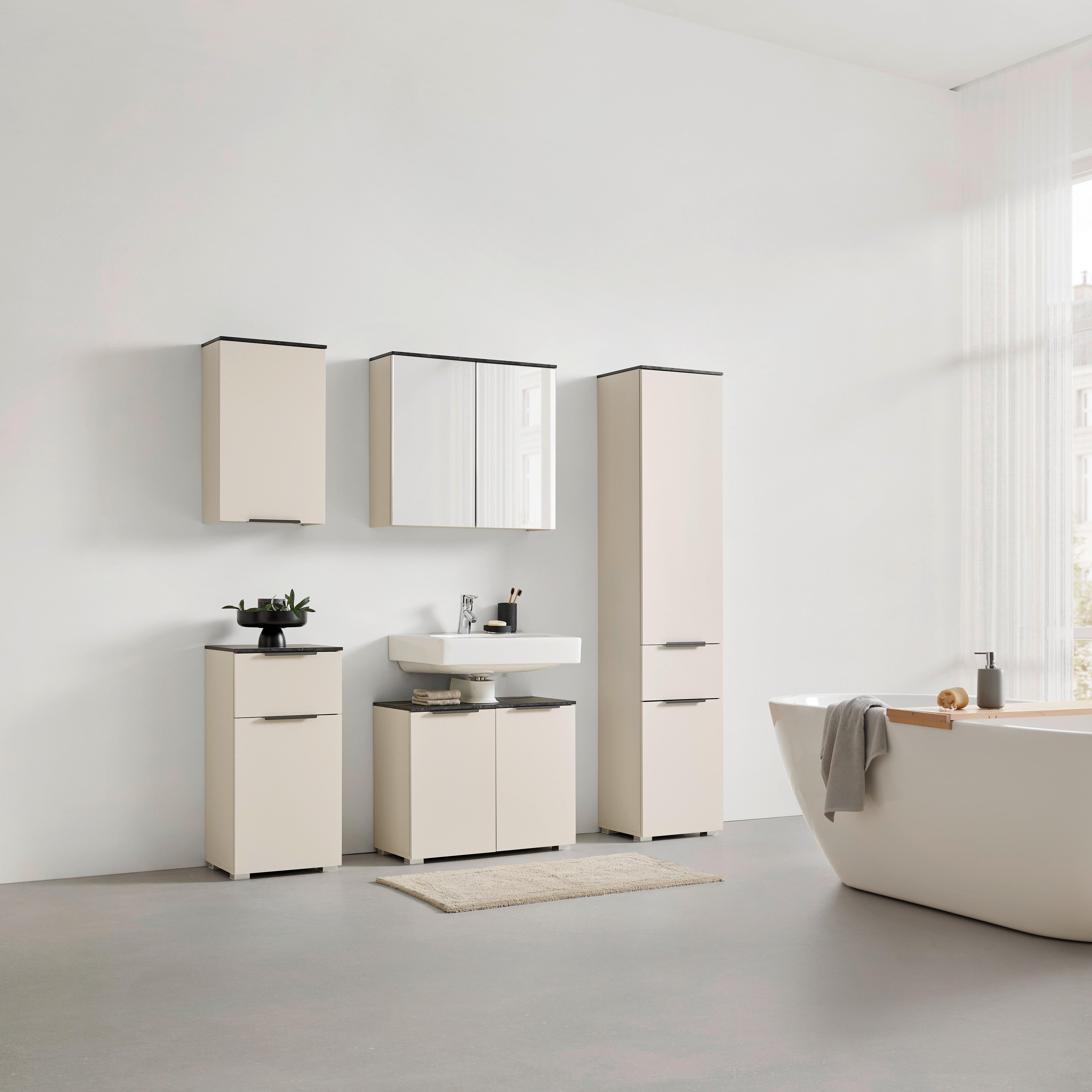 Unterschrank Liana Kaschmirfarben - Anthrazit, MODERN, Holzwerkstoff/Metall (39,5/80,6/35cm) - Mömax