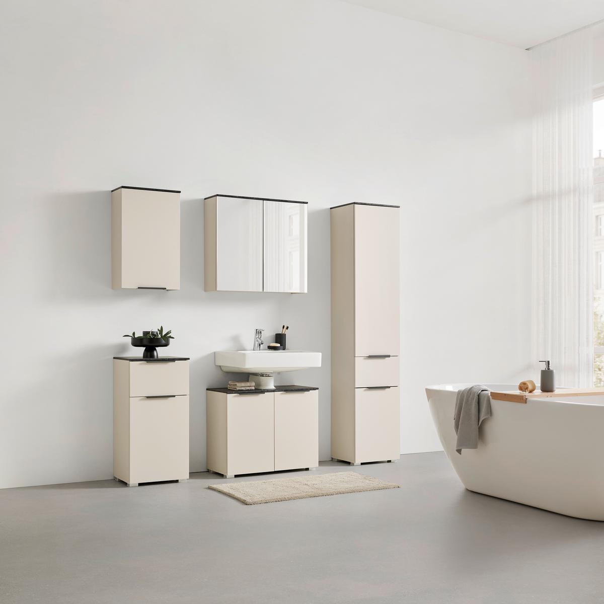 Unterschrank Liana Kaschmirfarben - Anthrazit, MODERN, Holzwerkstoff/Metall (39,5/80,6/35cm) - Mömax