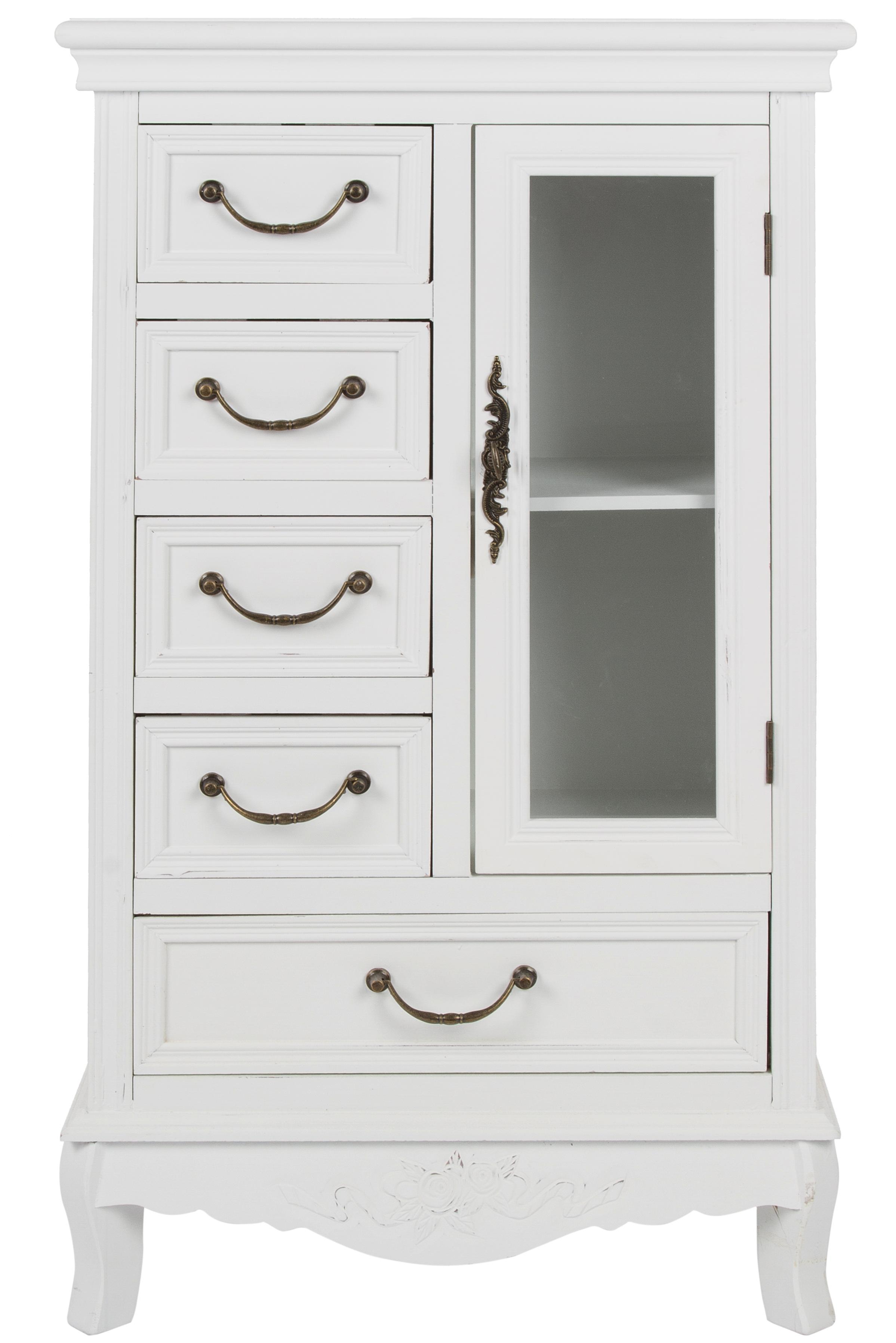 VITRINENKOMBINATION 107004- - Weiß, LIFESTYLE, Holzwerkstoff/Metall (53/92/30cm)