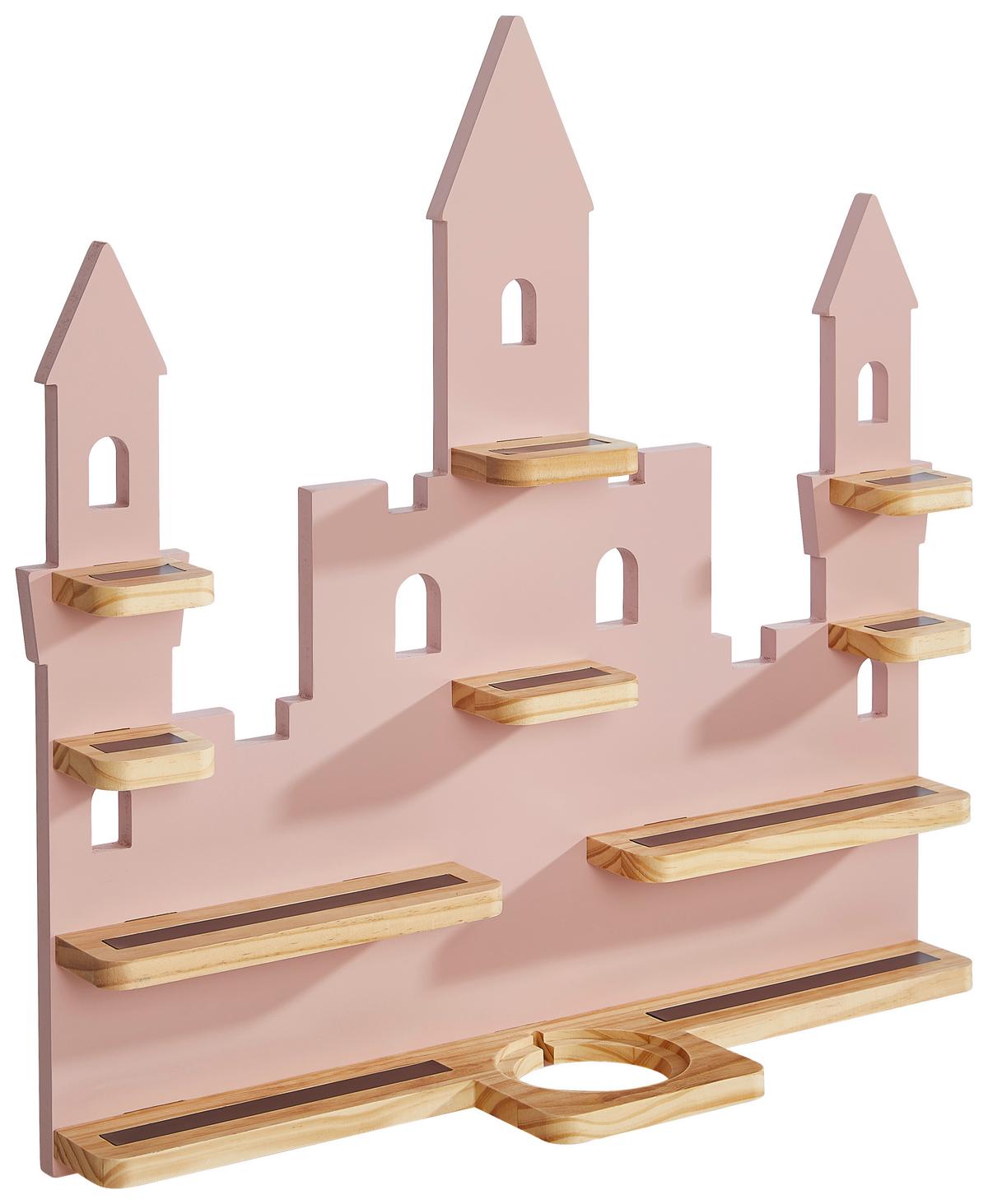 REGAŁ ŚCIENNY K009 - TREND - - jaskrawy róż/kolor naturalny, Trend, drewno (58/59/15cm) - Ben'n'jen