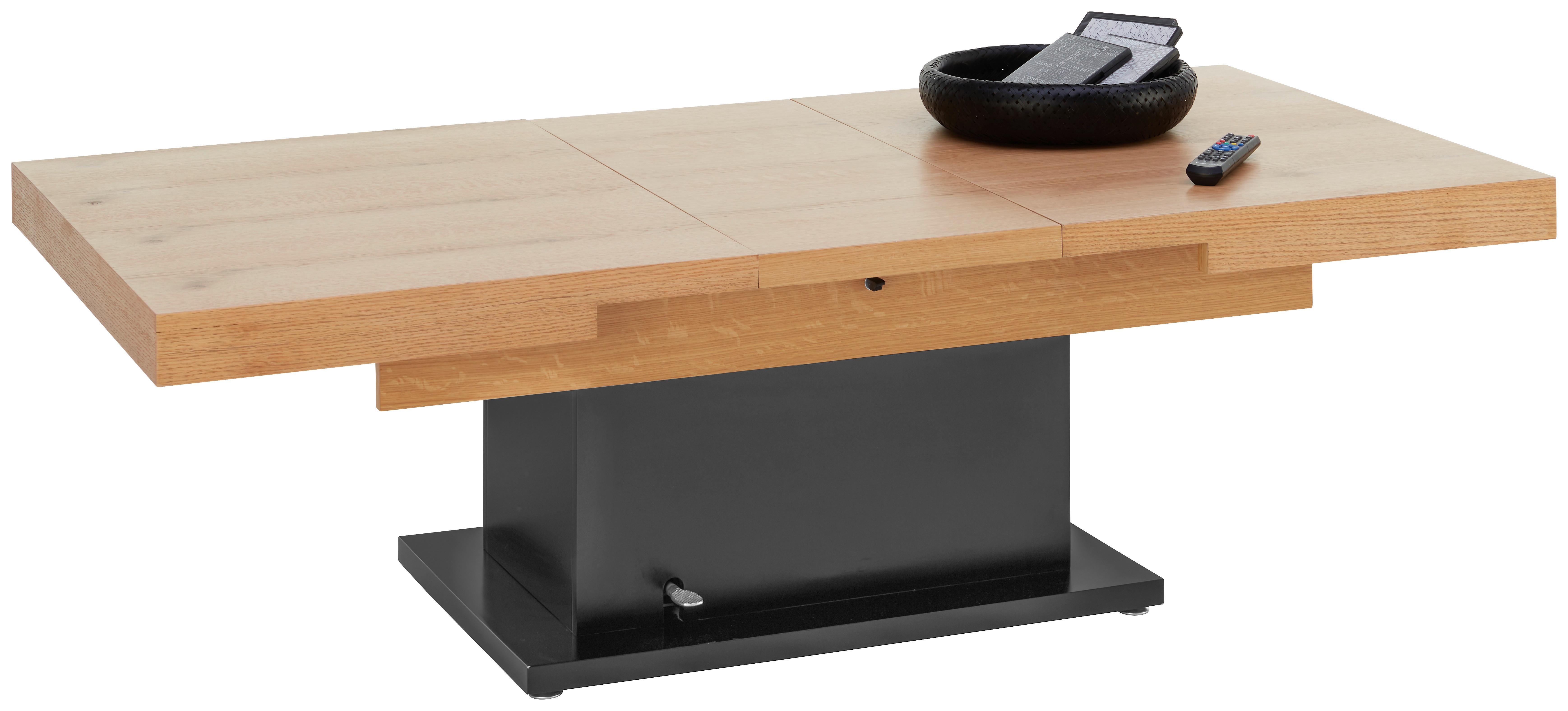 SOFFBORD 2IN1 III - svart/ekfärgad, Modern, metall/trämaterial (133-170/51,5-77,5/80cm) - Mömax
