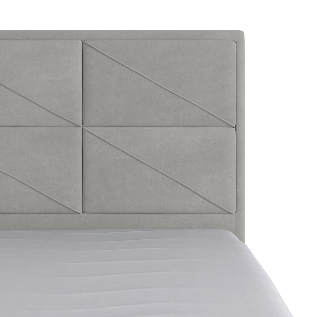 Boxspringbett Helsinki ca. 180x200 cm Hellgrau - Hellgrau/Schwarz, MODERN, Karton/Holzwerkstoff (180/200cm) - MID.YOU