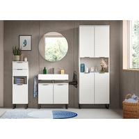 Highboard Riff - Weiss/Schwarz, Modern, Holzwerkstoff/Metall (35/110/34cm) - MID.YOU