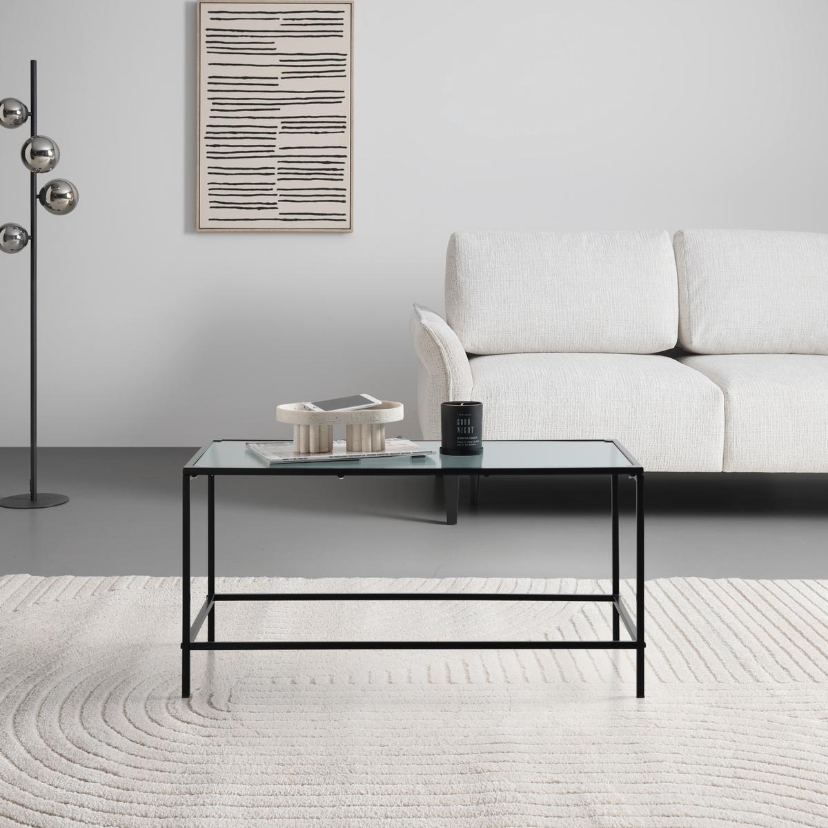 Couchtisch Leon Schwarz/Transparent - Transparent/Schwarz, MODERN, Glas/Metall (80/40/40cm) - Mömax