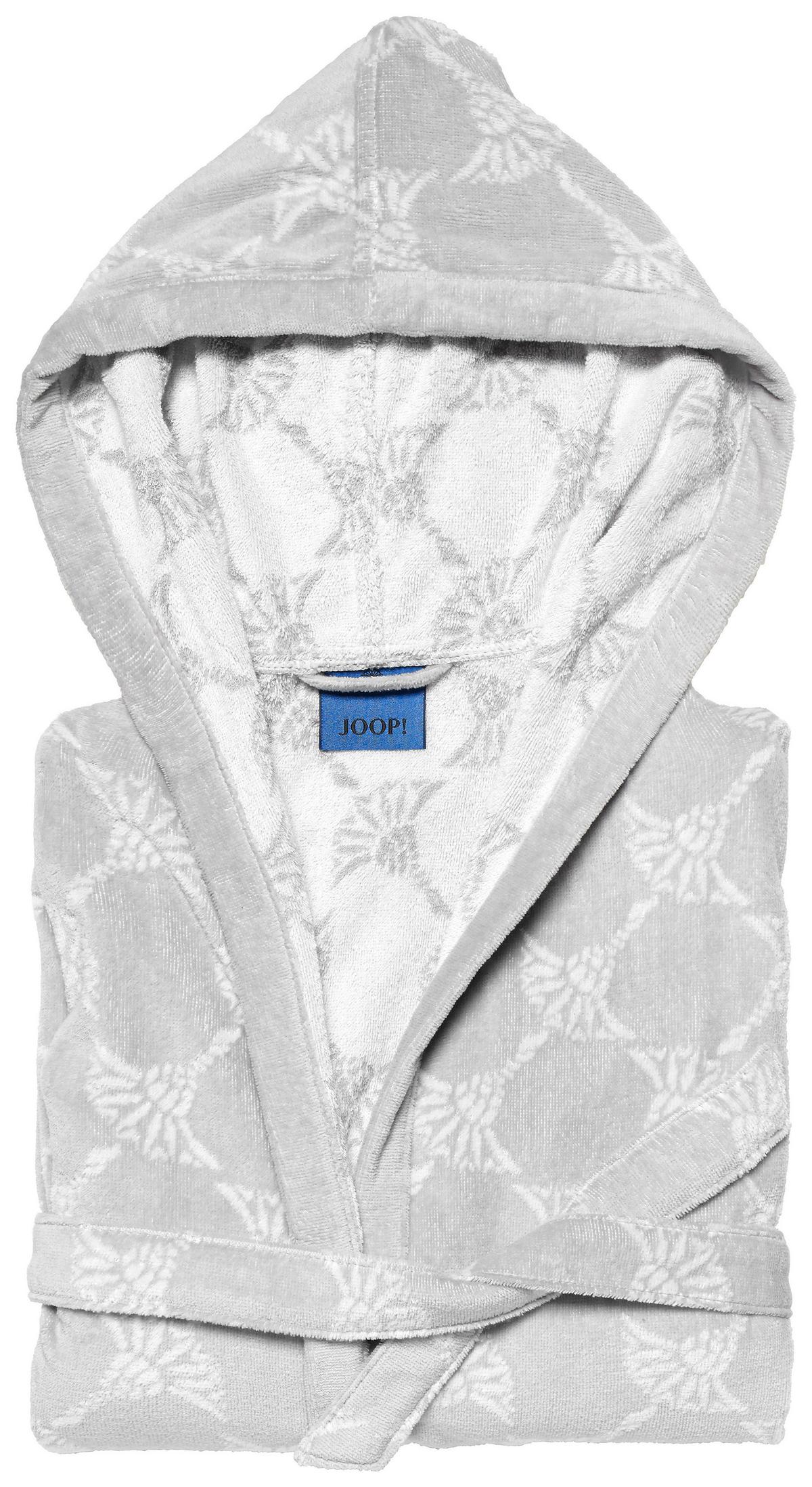 SZLAFROK KĄPIELOWY JOOP! DAMEN KAPUZE - kolor srebrny, Design, tkanina (36/38null) - Joop!