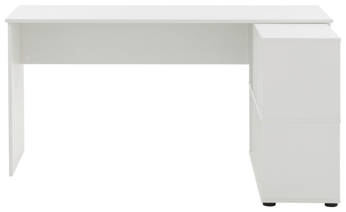 Schreibtisch Serie 500 Weiß ca. 150x73,6x121,6cm - Weiß, MODERN, Holzwerkstoff (150/73,6/121,6cm) - MID.YOU