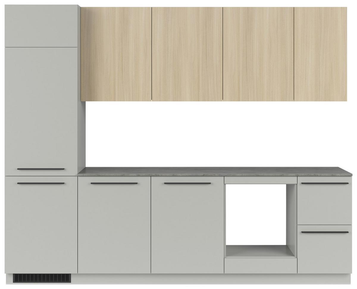 Küchenblock Milino o. Geräte Eichefarben - Eichefarben/Graphitfarben, Basics, Holzwerkstoff/Kunststoff (285cm) - Visiona
