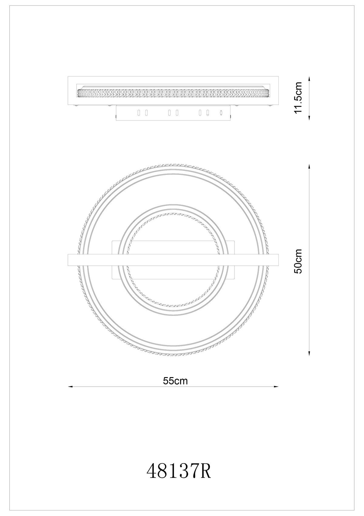 LED-DECKENLEUCHTE 48137R  DELORIS - Klar/Dunkelbraun, Basics, Holz/Kunststoff (50/55/11,5cm) - Globo