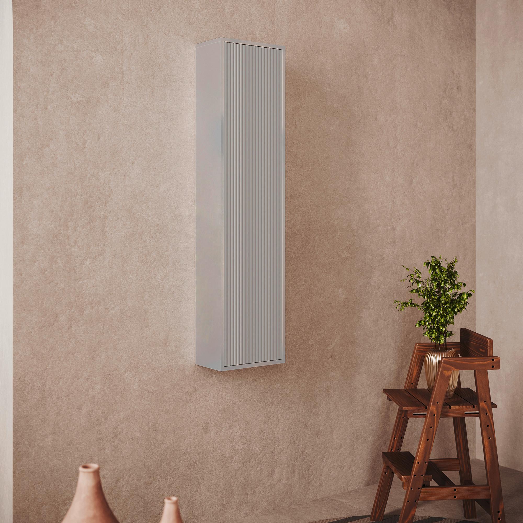 Dulap înalt Sidney - gri deschis, Modern, material pe bază de lemn (35/136/16cm)