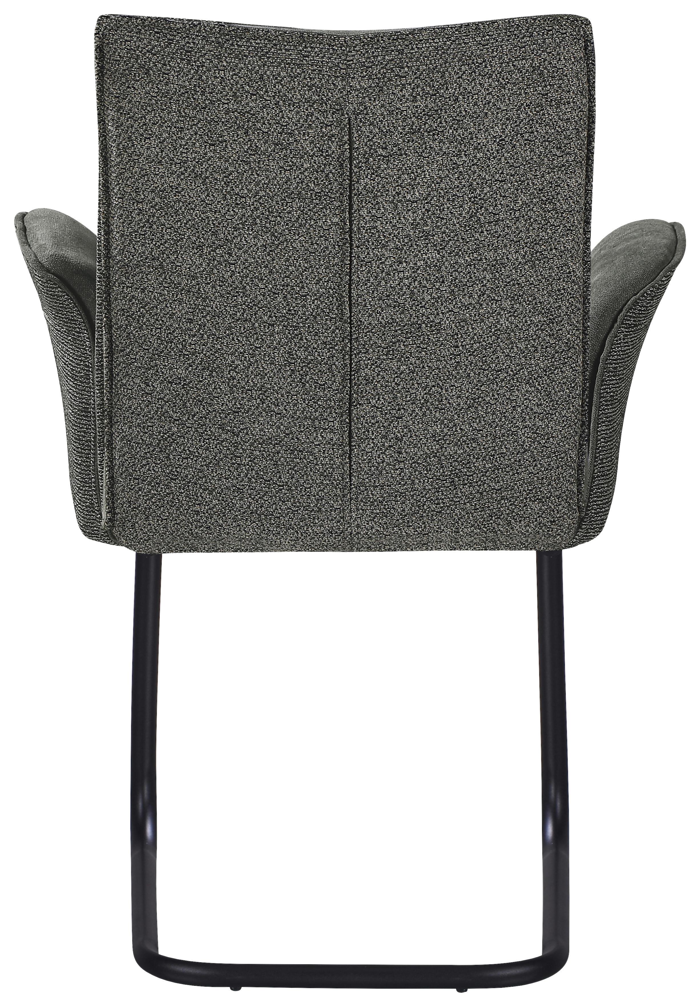 STOL MED ARMSTÖD NOVA - grön/svart, Modern, metall/textil (63/90/61cm) - Mömax