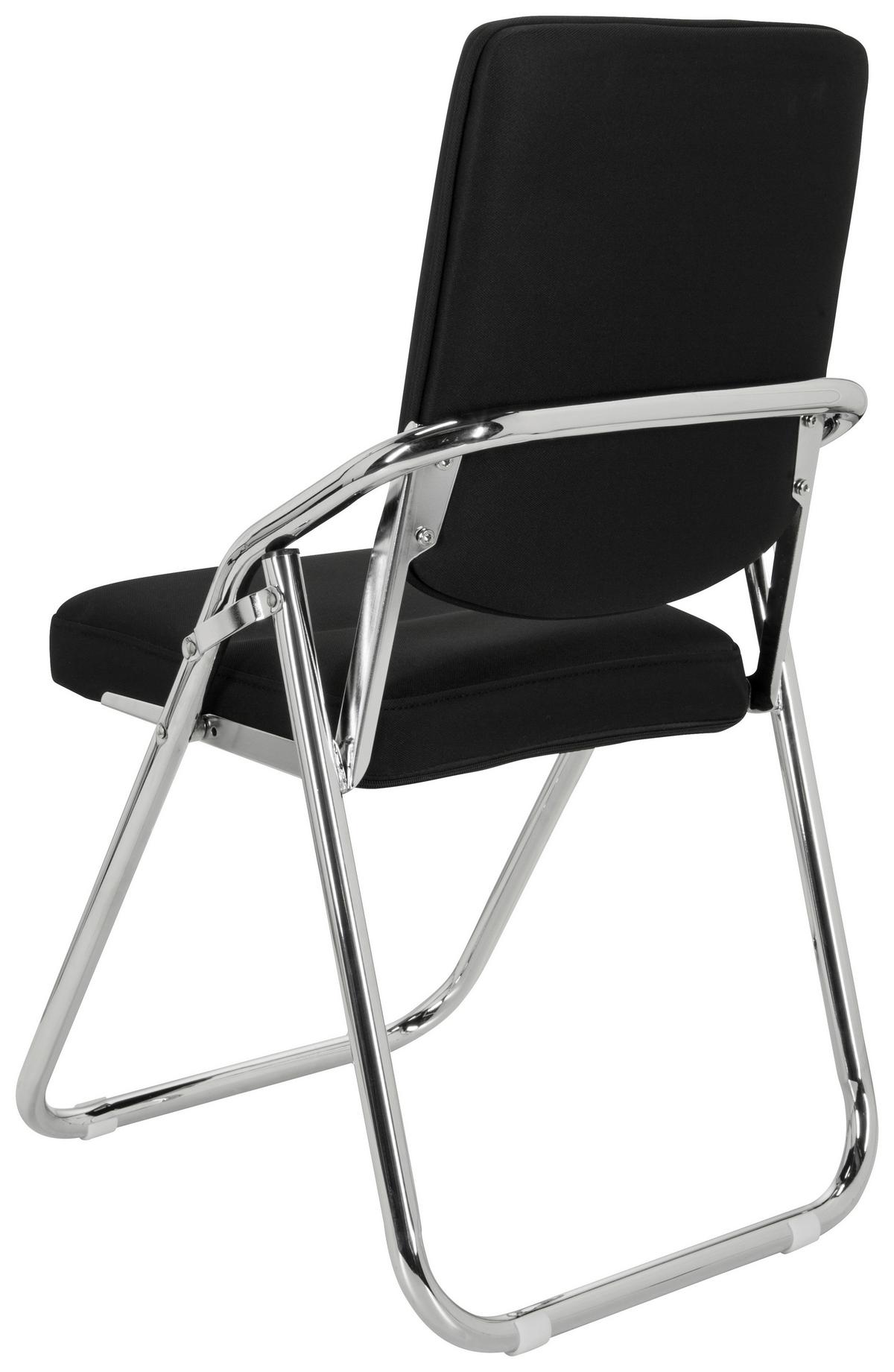 Konferenčni Stol Esto, Črna - barve kroma/črna, Basics, kovina/tekstil (46/90/40cm) - MID.YOU