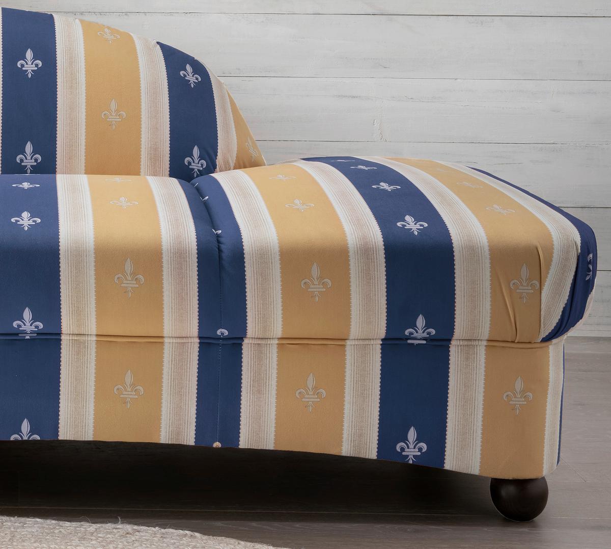 Ottomane Torello Blau Mikrofaser - Blau/Wengefarben, KONVENTIONELL, Holz/Textil (86/84/190cm) - Livetastic