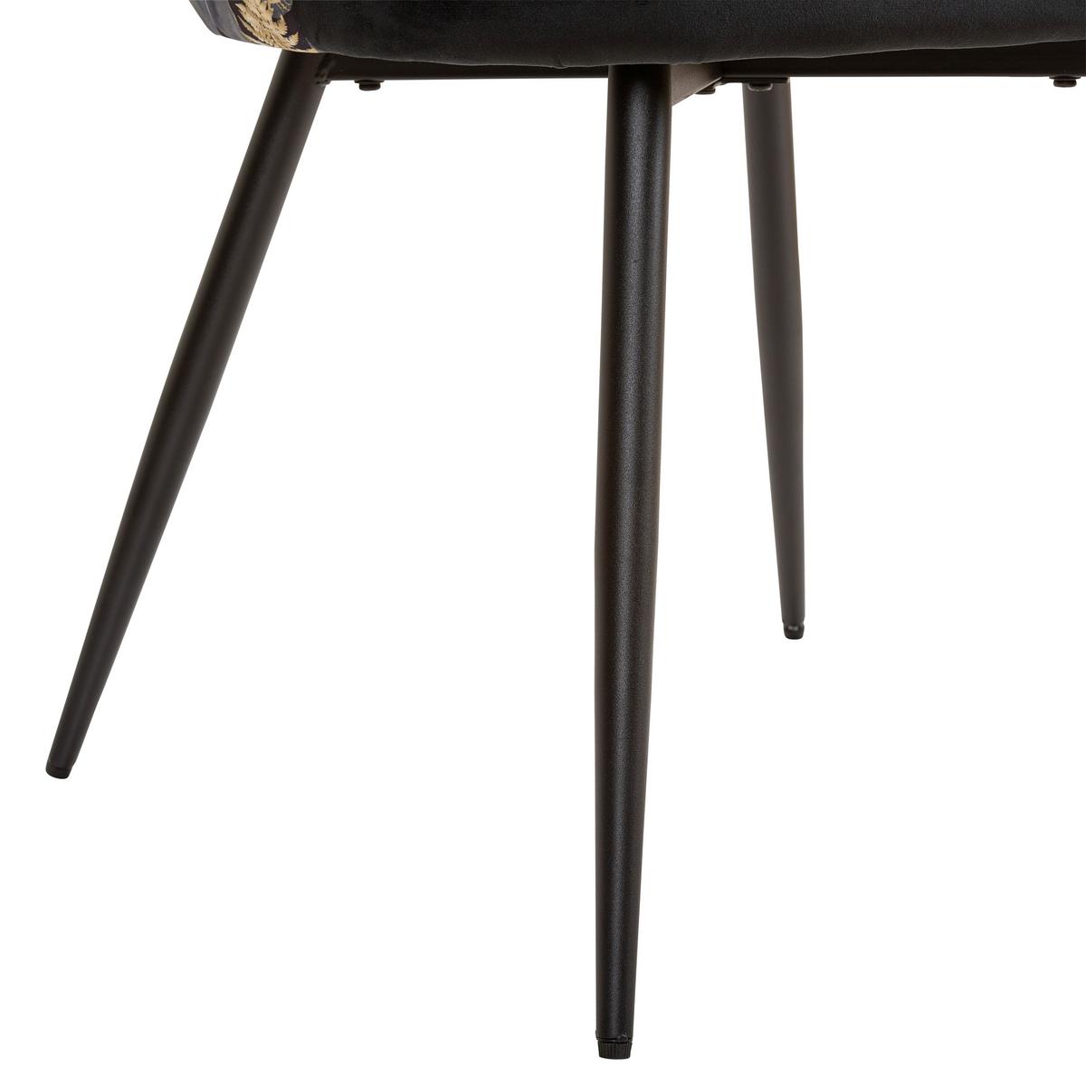 KRZESŁO Z PODŁOKIETNIKAMI CLAUDIA - czarny/kolor złoty, Modern, metal/drewno (60/81/60cm) - MID.YOU